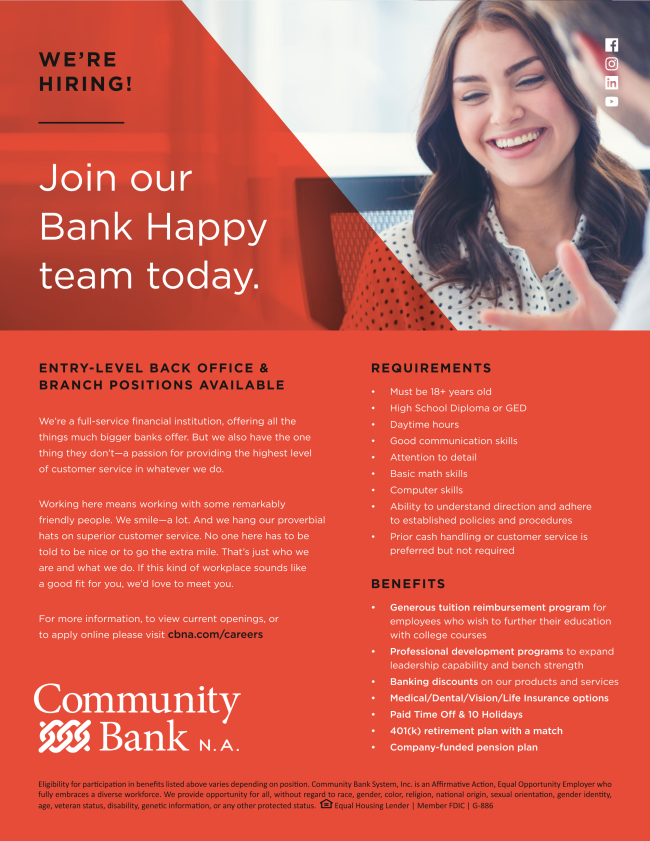 Community Bank is Hiring! conta.cc/3hxFvJW