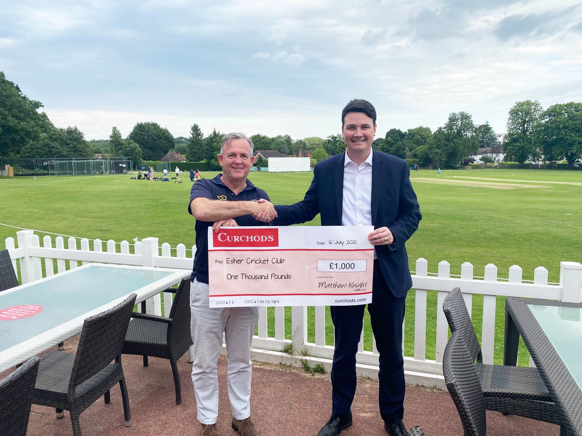 We were super excited to present <a href="/eshercc/">Esher Cricket Club</a> with a cheque for £1,000 from Matthew Knight, Manager of our #Esher branch. We can't wait to see how this money helps the team! <a href="/Esherguide/">Esher Town APP</a> <a href="/TheElmbridgeMag/">Elmbridge & Kingston</a> @ElmbridgeLife <a href="/ElmbridgeNews/">SurreyAdElmbridge</a> <a href="/EsherLibrary/">Esher Library</a> #Cricket <a href="/ECB_cricket/">England and Wales Cricket Board</a> #CricketTwitter