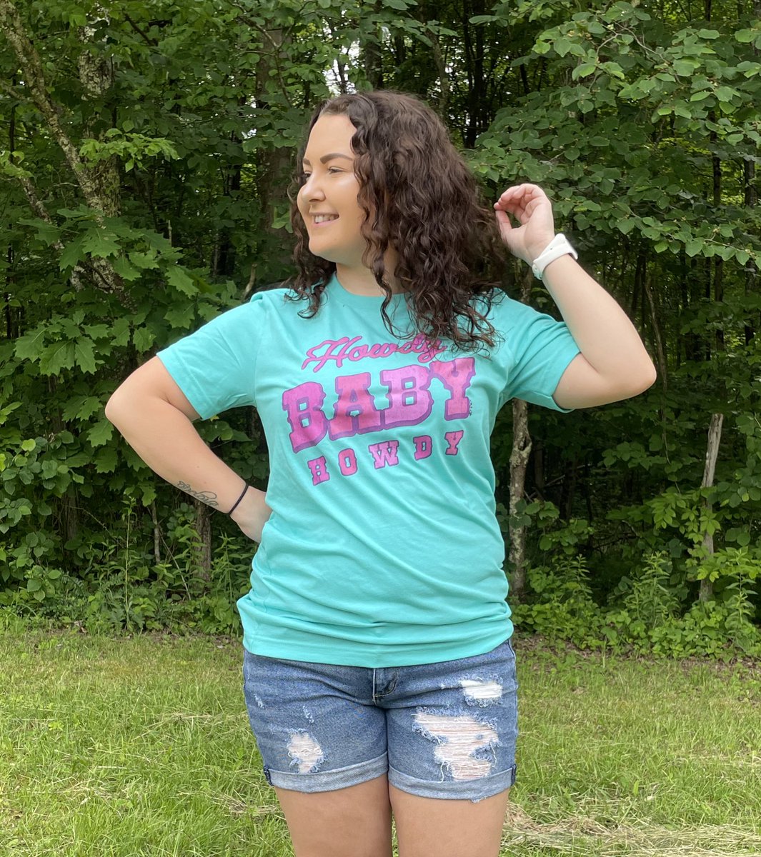 aunt_abbys's tweet photo. Howdy Baby Howdy 🤠 

Get this t-shirt while you can! I am so in love with the fun, bright colors that this shirt comes in. 🤩

Available in S-XL https://t.co/6WfMLsW4O3