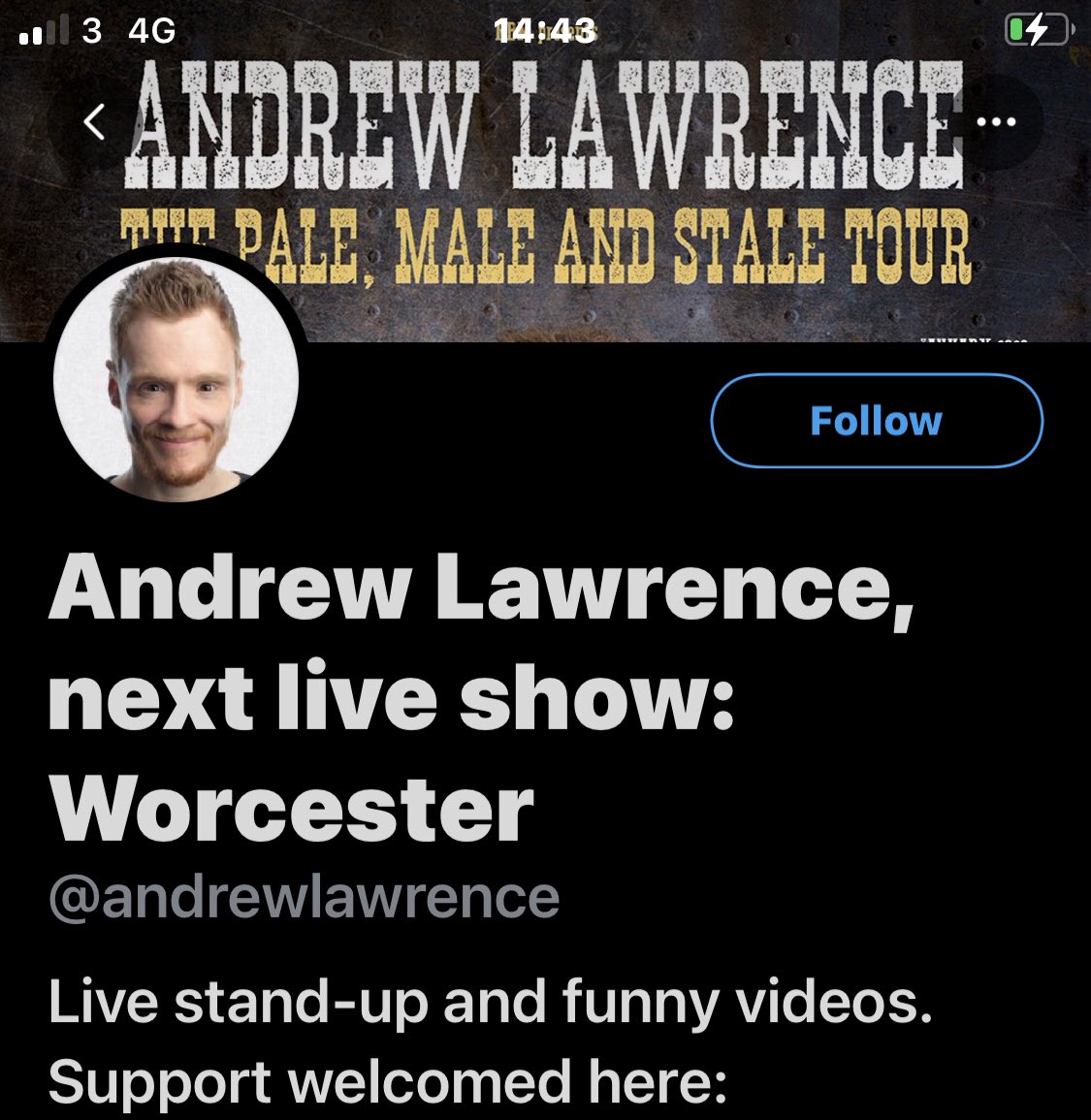 MickCoffey2's tweet photo. Andrew Lawrence - NOT next live show Worcester.
Seems his performance has gone downhill, what may he attribute that to…?
#Conseqences #BLM2021 https://t.co/SXkwiAz15f