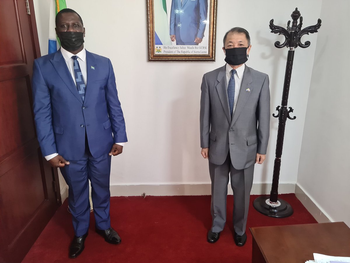 The Ambassador of Japan, His Excellency Himeno Tsutomu pays a courtesy call on the Minister of Foreign Affairs and International Cooperation, Professor David J. Francis.