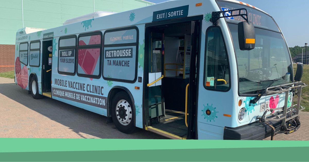 PublicHealthSD's tweet photo. Mobile COVID-19 vaccination clinic launched by Public Health Sudbury &amp; Districts and the City of Greater Sudbury - https://t.co/EILXv2RTIc https://t.co/PefvkZbiqW