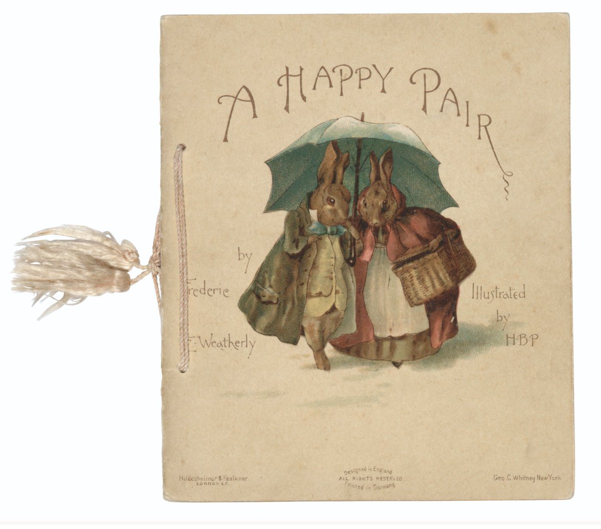 ChristiesInc's tweet photo. #WhatIsAClassic A rare edition of A Happy Pair, #BeatrixPotter's first published work. This is a superb example of the first and only edition of the first book illustrated by Beatrix Potterβvery rarely found in such fine condition: https://t.co/vMQxYxupNR #ClassicWeekLondon π°π https://t.co/q7WzxVn0z2