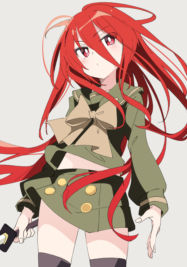 shana 1girl long hair red hair white pupils bright pupils red eyes solo  illustration images