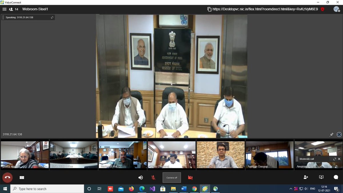 PBSHABD's tweet photo. Union Minister of Steel @RCP_Singh today held a performance review meeting with Chairman, SAIL, CMDs of NMDC and MECON via video conference. He reviewed the activities and performance of the Central Public Sector Enterprises (CPSEs) https://t.co/iEUY77bRGz