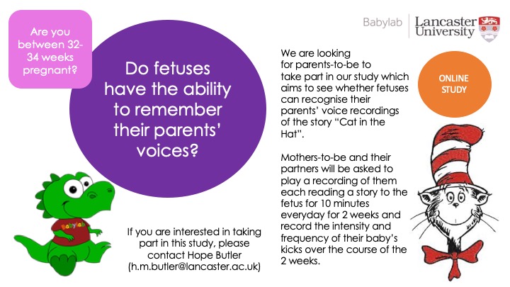 LancsBabylab's tweet photo. New online study for mothers-to-be &amp; their partners who are between 32-34 weeks pregnant.For any questions or to participate, please contact our MSc student Hope Butler (h.m.butler@lancaster.ac.uk)or contact the @LancsBabylab babylab@lancaster.ac.uk https://t.co/dAv7BwElUJ