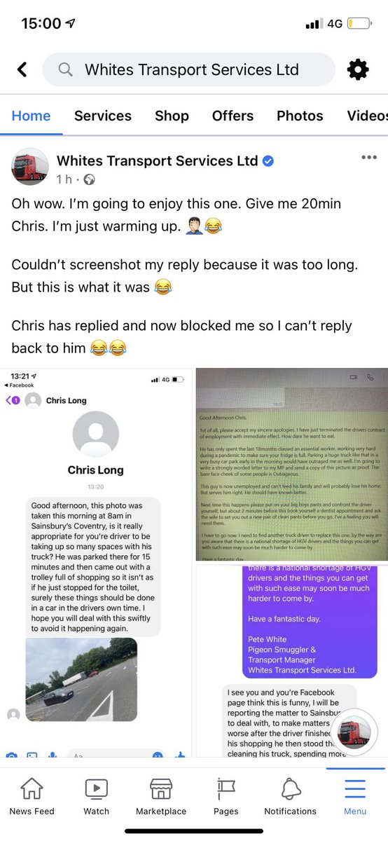 PeteWhite5000's tweet photo. Hi @sainsburys this is how one of my HGV Drivers was treated by a member of the public after stopping early this morning to top up with food in Coventry. I’m sure you are aware about the shortage of HGV drivers. These drivers should be applauded not criticised https://t.co/HjJ5pNkllL
