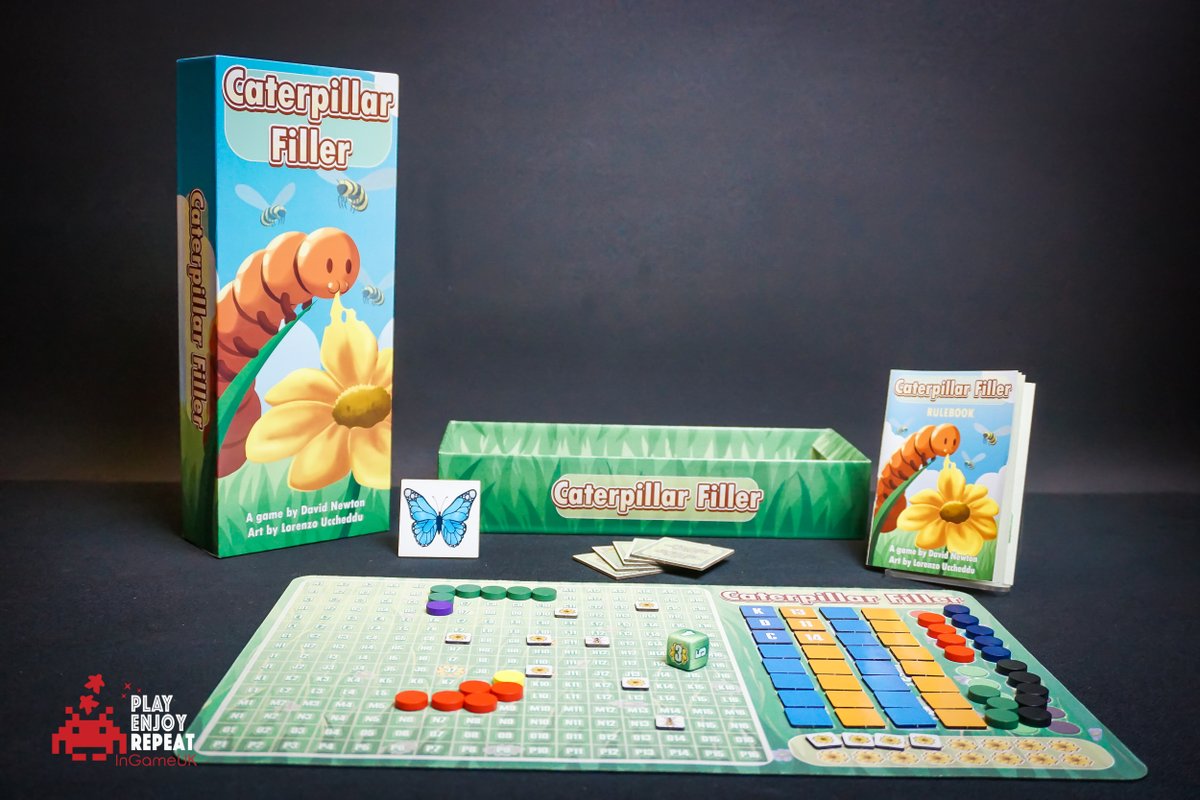 InGameUK_2097's tweet photo. #CaterpillarFiller! Designer David Newton was kind enough to send the #PlayTestBroadcast team an early #Prototype so we wrote a short review of our experience, giving it some studio time! 🐛🦋 #BoardGame #GameDesign #BoardGameDesigner @njshaw2 @ADJinman >> https://t.co/jSW4hXtJCX https://t.co/DOlSQibipC