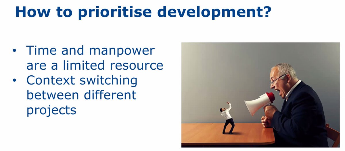 PHerterich's tweet photo. Oh my gosh, a slide that probably works in every context! Who does not struggle?! Their solution? - Actually doing scrums to develop services, data stewards represent the researchers in the sprint planning and reviews! #RDMF21 https://t.co/qwkAaeciGp