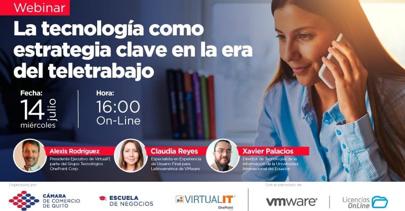 ecVirtualIT's tweet photo. ¡Últimos cupos!
No pierdas la oportunidad de ser parte de nuestro webinar gratuito, en el cual compartiremos una visión sistémica de cómo la tecnología correctamente aplicada se convierte en una estrategia clave en la nueva era permanente que es el teletrabajo.