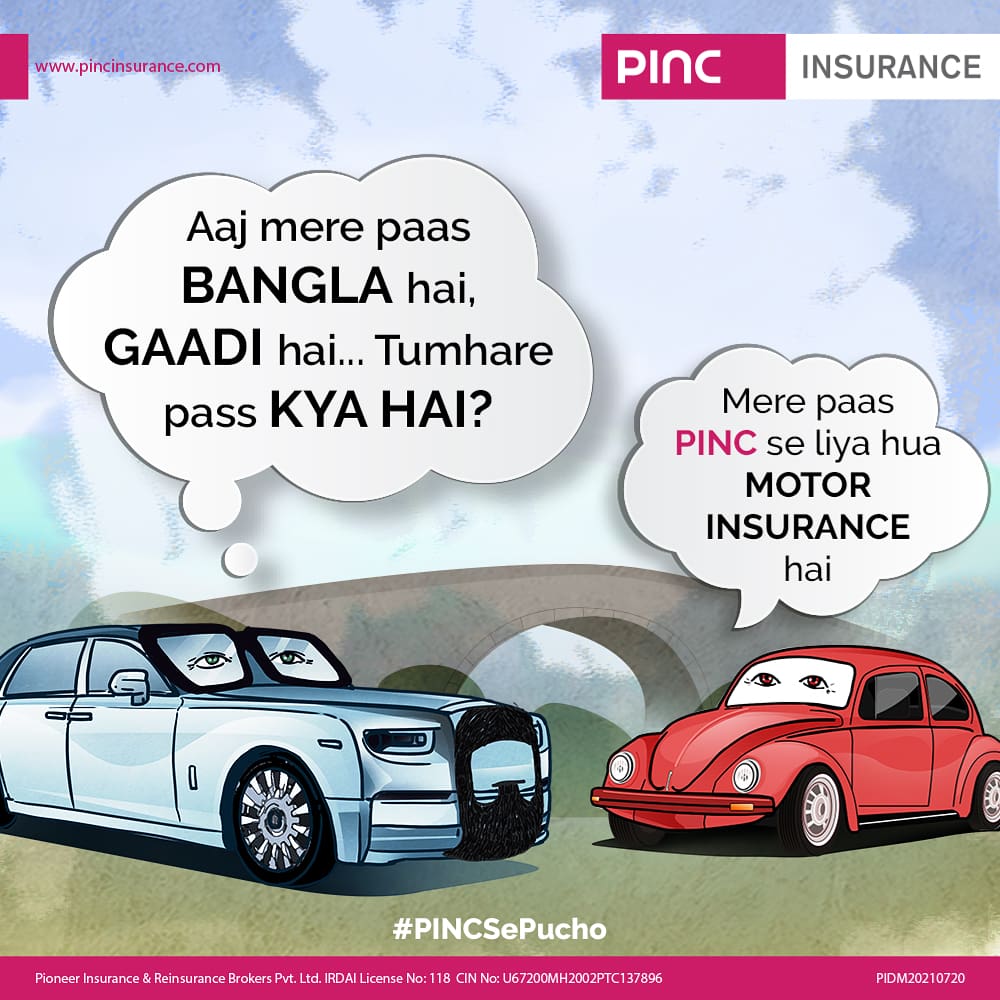 PINCInsurance's tweet photo. Aap ke paas baaki jo bhi ho, sahi insurance broker hona sabse important hai. The right broker can help you choose the most suitable motor insurance today. Kuch bhi sawaal ho to #PINCsePucho
#CarInsurance #FinancialFreedom #PINCInsurance #Covid19 #Insurance #LogIntoPINC https://t.co/CBnlQ4rhWJ