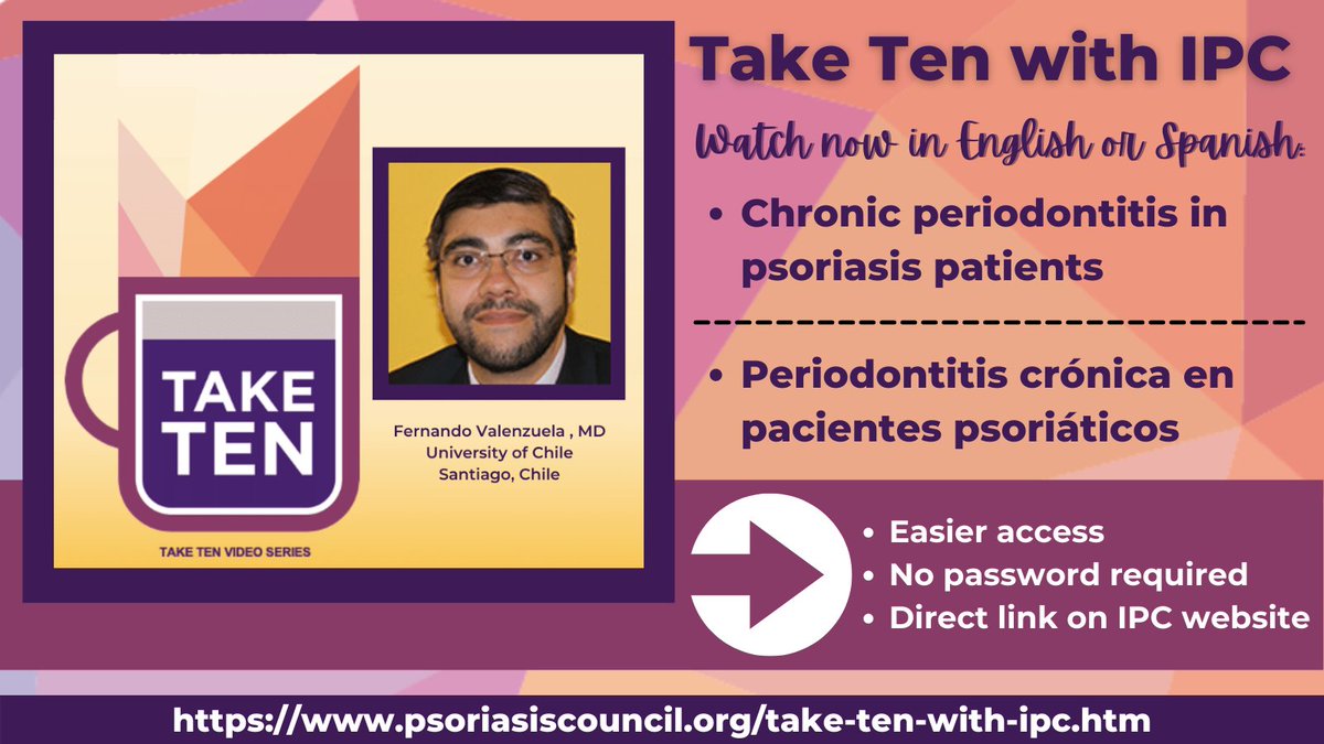 IpcPs's tweet photo. Chronic #periodontitis is an infectious disease of dental supporting tissues that triggers a local &amp; systemic immune response. Learn how this affects #psoriasis patients from #IPC councilor Fernando Valenzuela  (@FValenzuela_cl). #TakeTenwithIPC 

https://t.co/7P0gNlYJBo https://t.co/lKPnO4aFVh