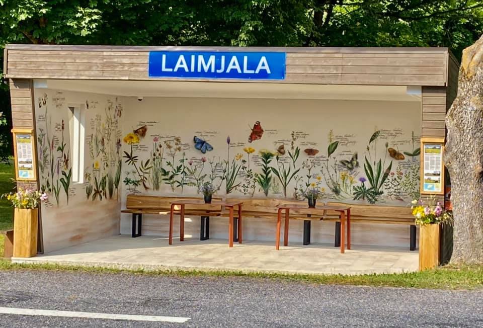 aveliina's tweet photo. Freshly opened bus stop in Laimjala (Saaremaa island, Estonia) introduces ecology, plants and insects of surrounding biodiverse alvar grasslands. More of this, please :) Idea, implementation and photos by Mare Kallas https://t.co/0fbysiEVUP https://t.co/Je5oHvVaVN