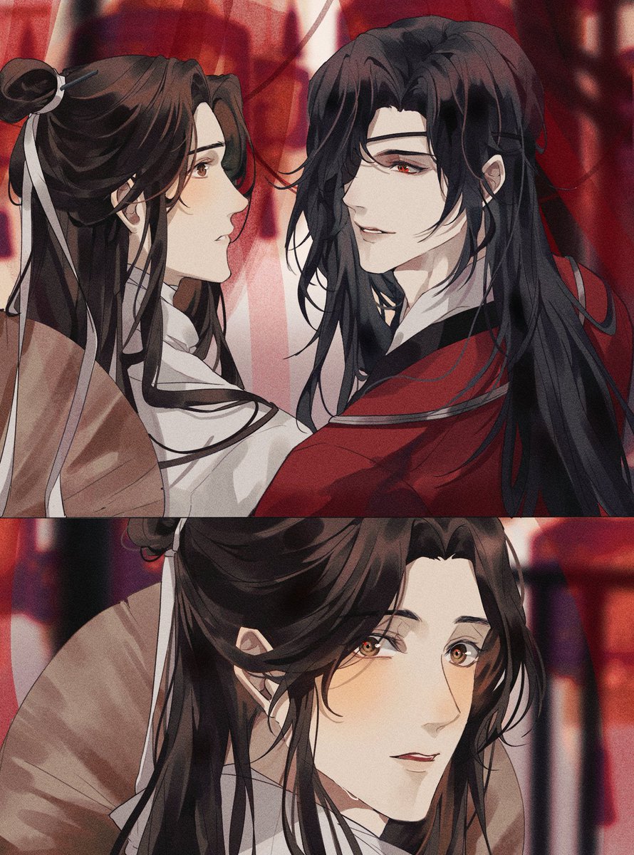 multiple boys 2boys long hair male focus chinese clothes eyepatch black hair  illustration images