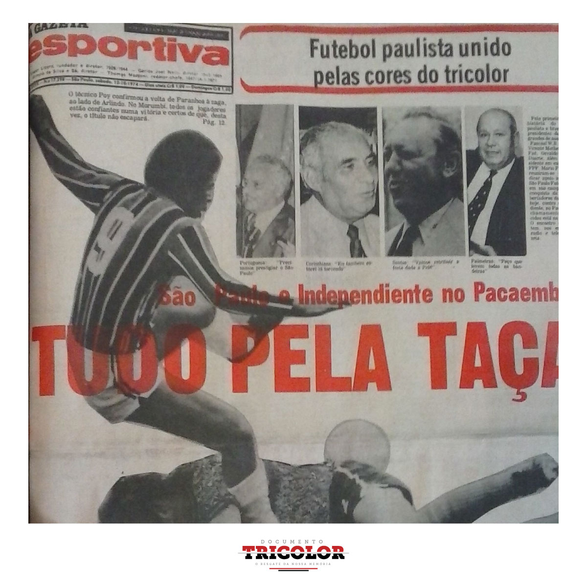 documentotrico1's tweet photo. O ano é 1974 e o tricolor se preparava para enfrentera o Independiente no primeiro jogo da final da Libertadores daquele ano.
A partida foi no Pacaembu (o gramado do Morumbi estava em reformas) e o São Paulo venceu de virada, por 2x1. Os gols foram de Pedro Rocha e Mirandinha. https://t.co/ZuDeVQsnf2