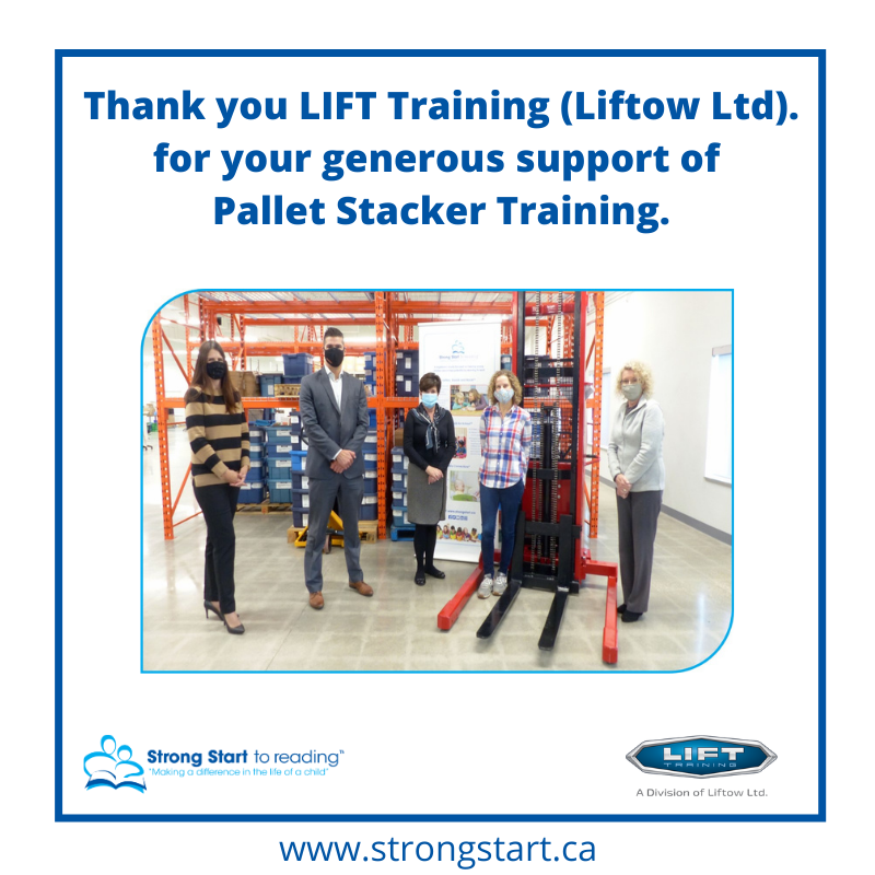 Strong_Start's tweet image. We are thankful for the pallet stacker training our warehouse team received from LIFT Training, a division of Liftow Ltd. This gift of time and expertise ensures our team is working safely to manage the materials for our programs.
#AllChildrenRead #Lifttow #TrainingSupport