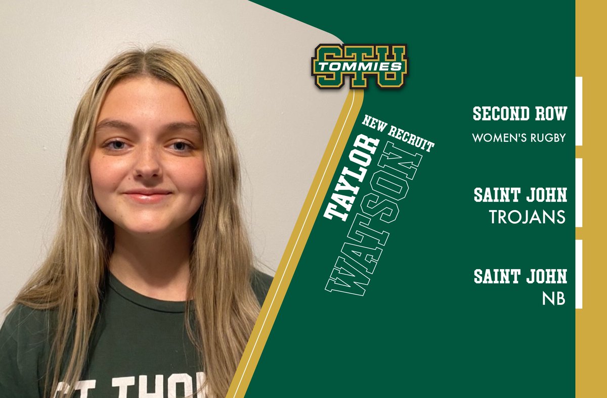 🚨🏉 New Recruit Alert🏉🚨

Tommies Women's Rugby adds Team NB's Taylor Watson for the upcoming ACAA season.

The St. Mach's grad from Saint John will add depth and versatility mentions Coach Nathan Bustard.

Read more: gotommies.ca/x/ayuzi

#WelcomeToTommiesNation