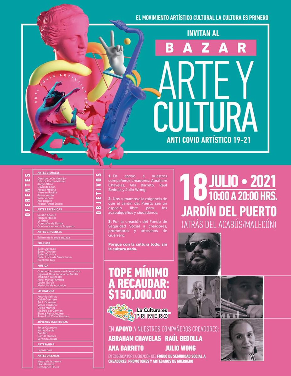 vlackper's tweet image. Como promotor cultural y coordinador de actividades de difusión y divulgación de la ciencia y la cultura, apoyemos el movimiento artístico cultural en Guerrero. 💯