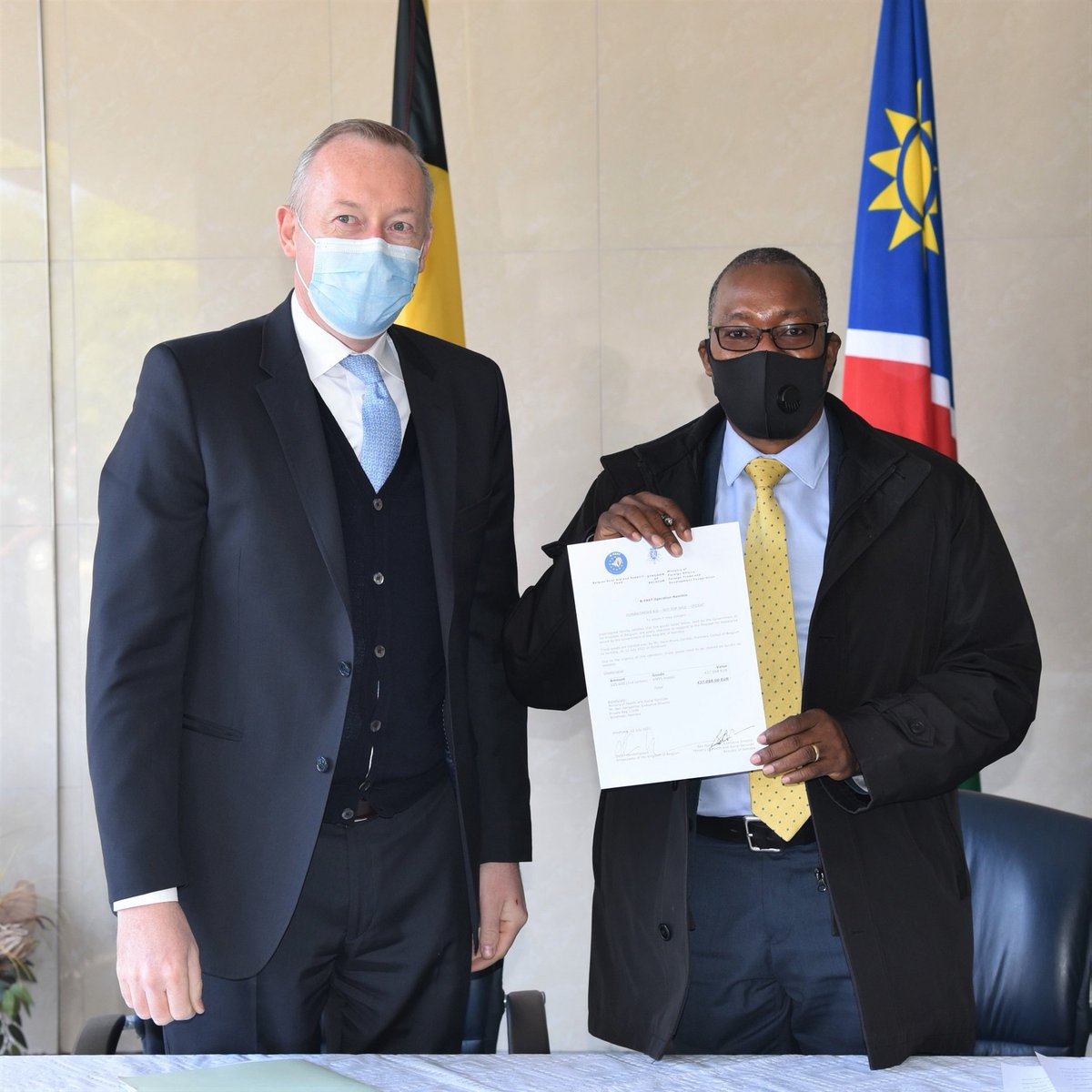 Joint Media Release: Belgium donates masks to protect Namibia’s frontline health workers and communities