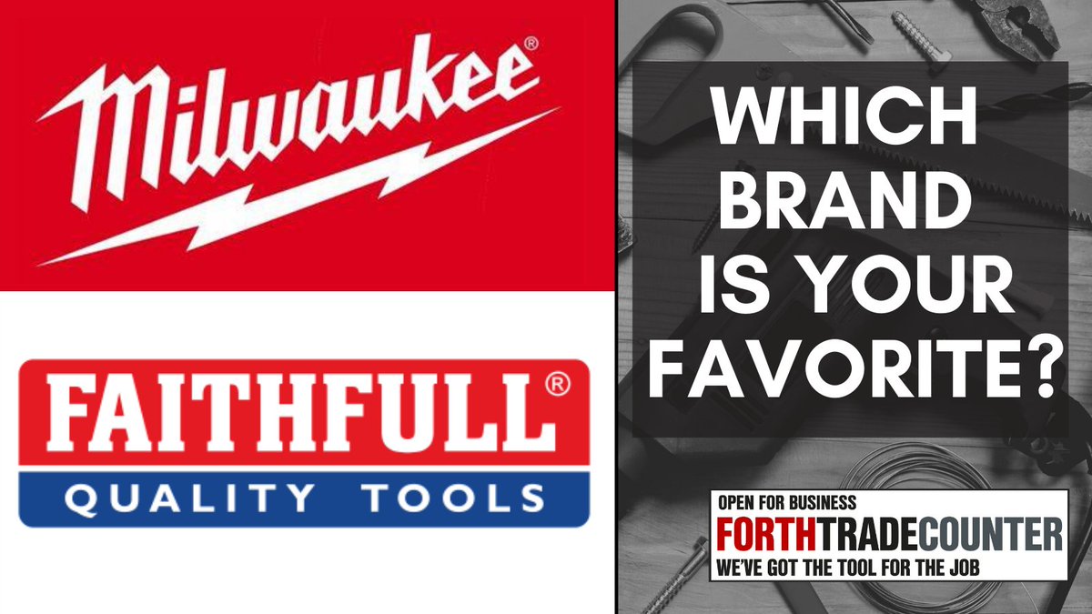 forth_trade's tweet photo. At Forth Trade Counter, we have a wide range of pro tool brands!
Which of these brands is your favourite, Milwaukee or Faithfull Tools?
#protools #toolstore #shoplocal https://t.co/mWh4Of5zBw