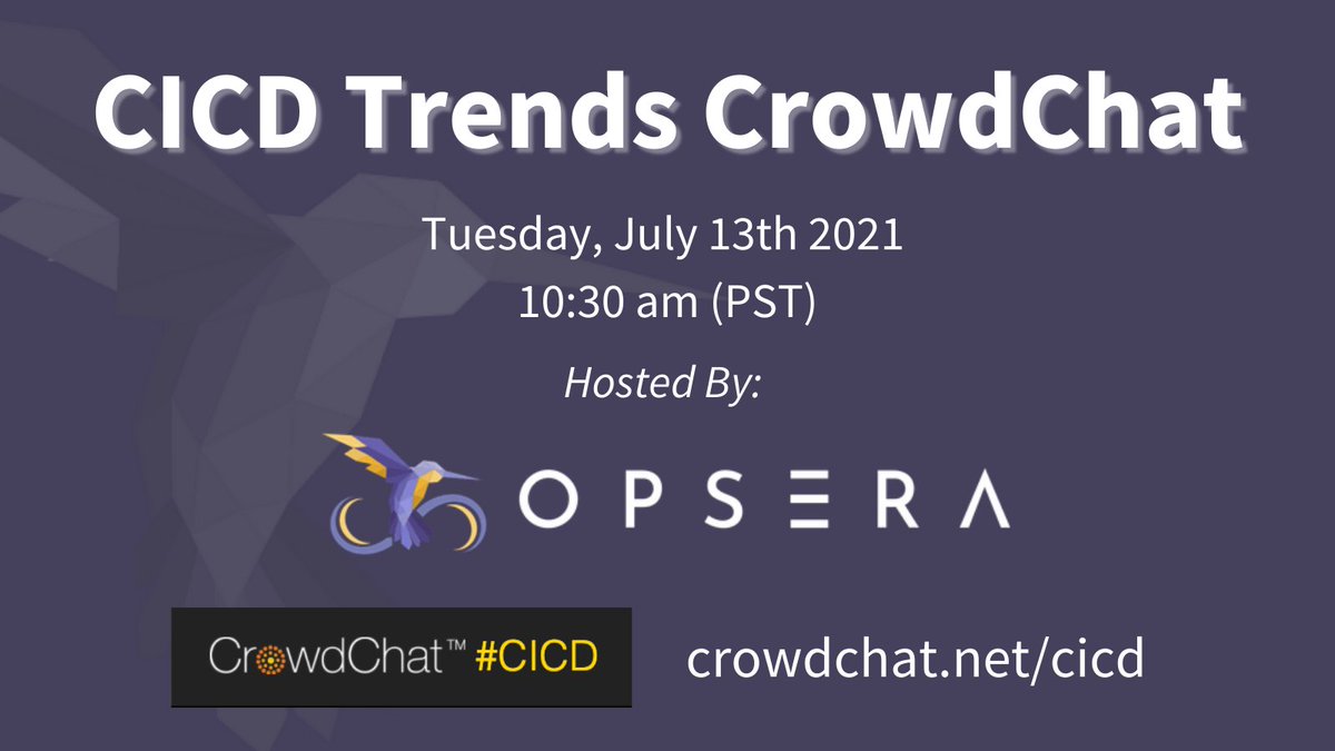 opseraio's tweet image. Join us tomorrow for a community discussion around all things #CICD #CrowdChat

More leaders joining every day: 
@mhexcalibur
@bajpaigarima1
@vishnube
@pareeksiddharth
@NeedSampleCode 
@niladrimc 
@TinyCyber 

Register today: bit.ly/CICDCrowdchat