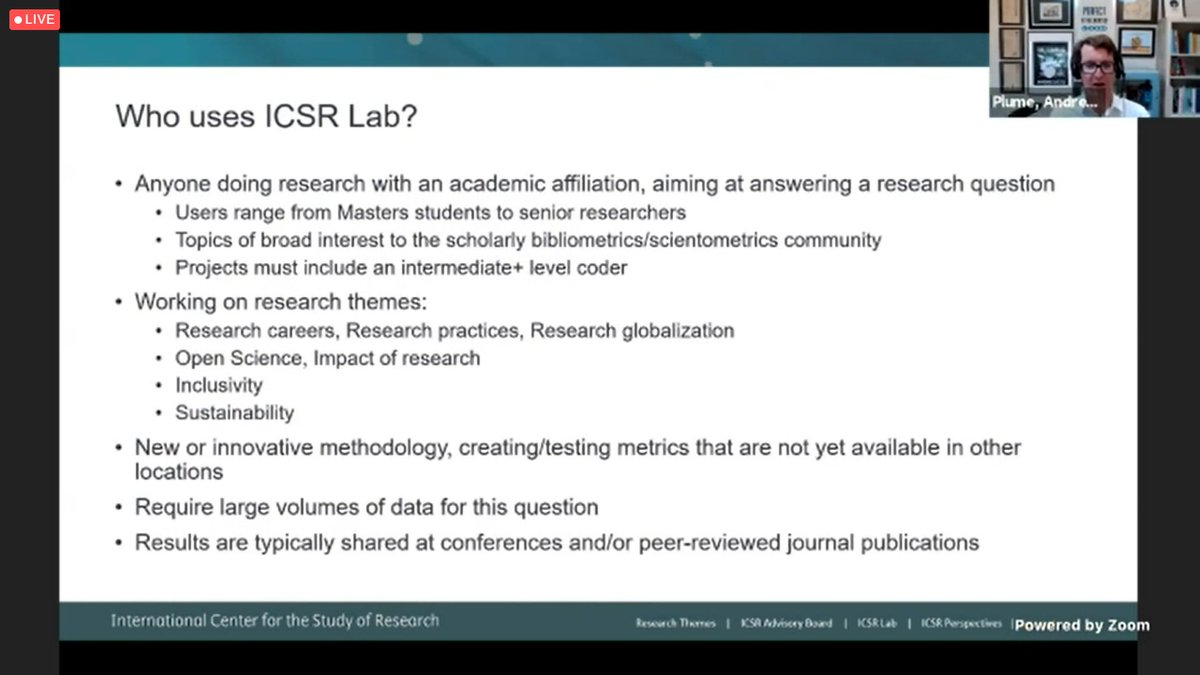 SilviaCDobre's tweet photo. It's easy to apply for #ICSRLab and it is suitable to a lot of colleagues from #PhD to #researchers 
#research topics ranging from #ResearchCareers #OpenScience #ResearchImpact #Inclusivity #Sustainability 

#bibliometrics #scientometrics
 #ISSI2021 @IntCtrStudyRes @AndrewPlume https://t.co/N3kRMImUgU