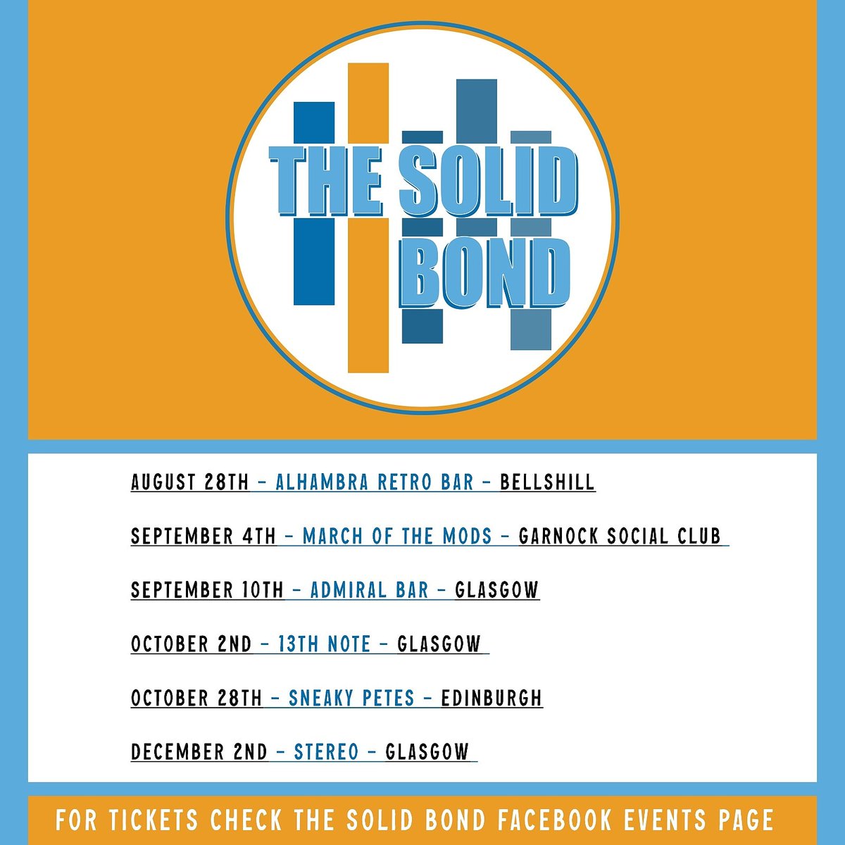 Gigs are back ! Keep an eye on our socials for tickets