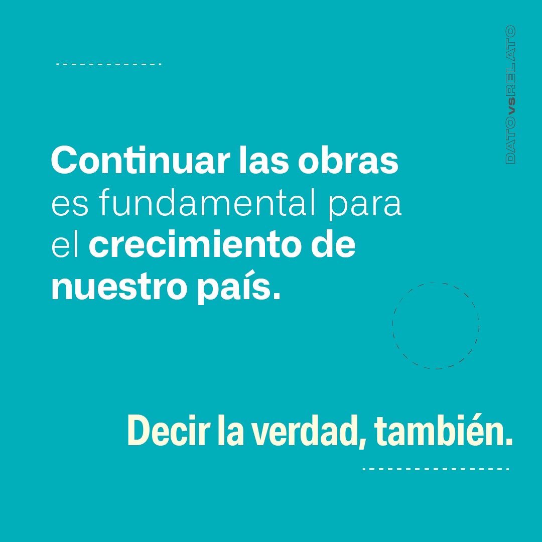 proargentina's tweet photo. DATO vs RELATO: AU 7

Continuar las obras es fundamental para el crecimiento de nuestro país, decir la verdad también. https://t.co/91lkC4SGxl