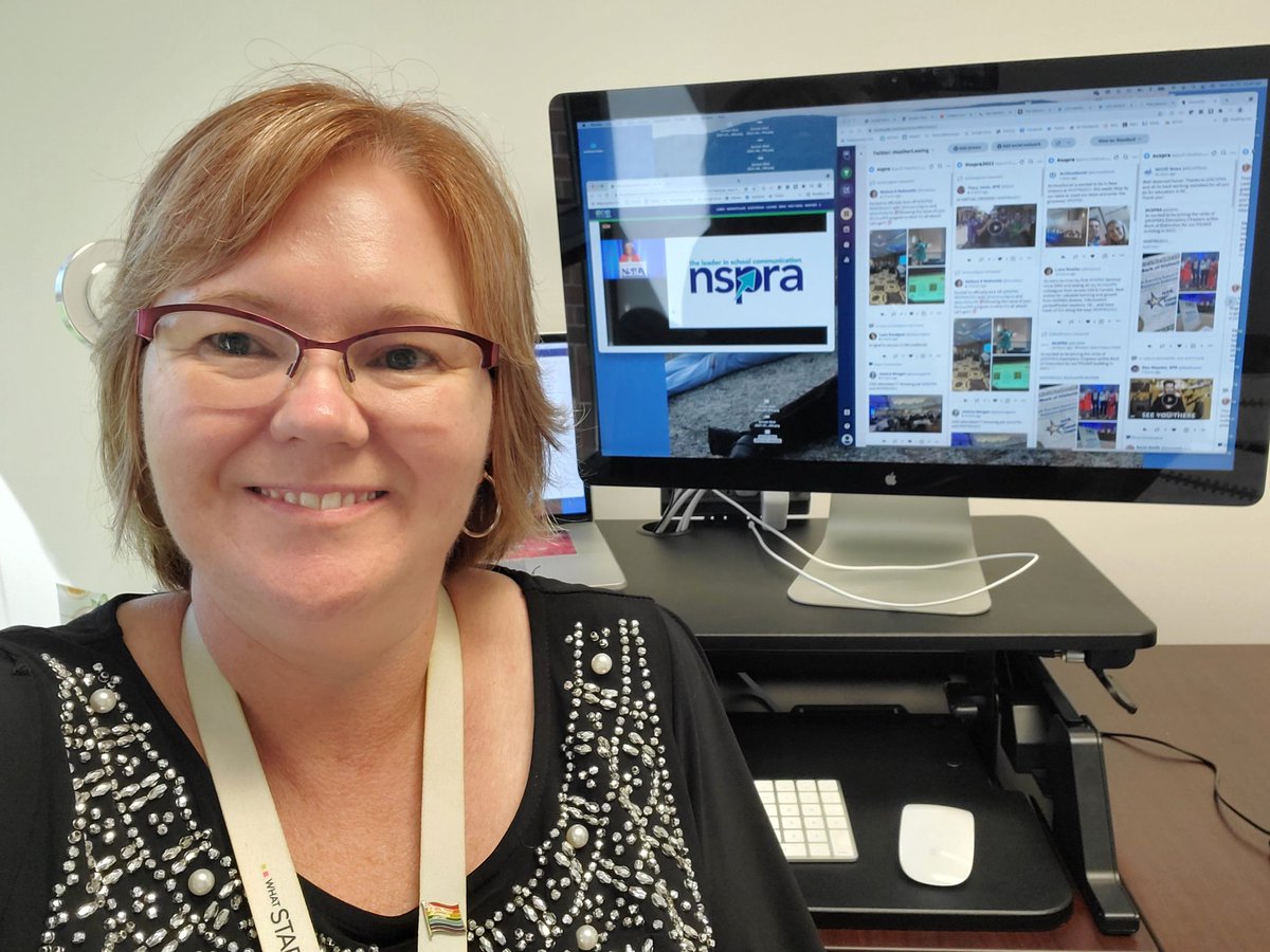 I'm waving back! It ain't the Big Easy and I didn't get a beignet for breakfast, but I'm happy to be participating in this awesome #NSPRA2021 professional development from my <a href="/WCPSSTeam/">Team WCPSS</a> desk in Cary, NC. (But I still want a band, beignet, &amp; riverboat. Hook me up, <a href="/NCSPRA/">NCSPRA</a>?)