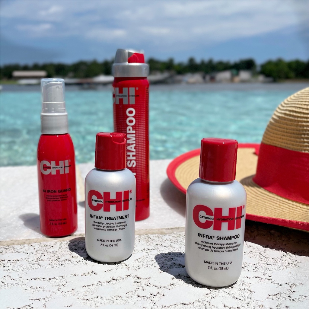 CHIHaircare's tweet photo. Where we want to be. 💦 Where we are. 👩‍💻

Manifesting 🧘‍♀️our next getaway by stocking up on these CHI mini must-haves so looking fabulous will be on the itinerary. ✈️🌴

Shop: https://t.co/ZW0BG08YnK https://t.co/TtWDe8T5hJ