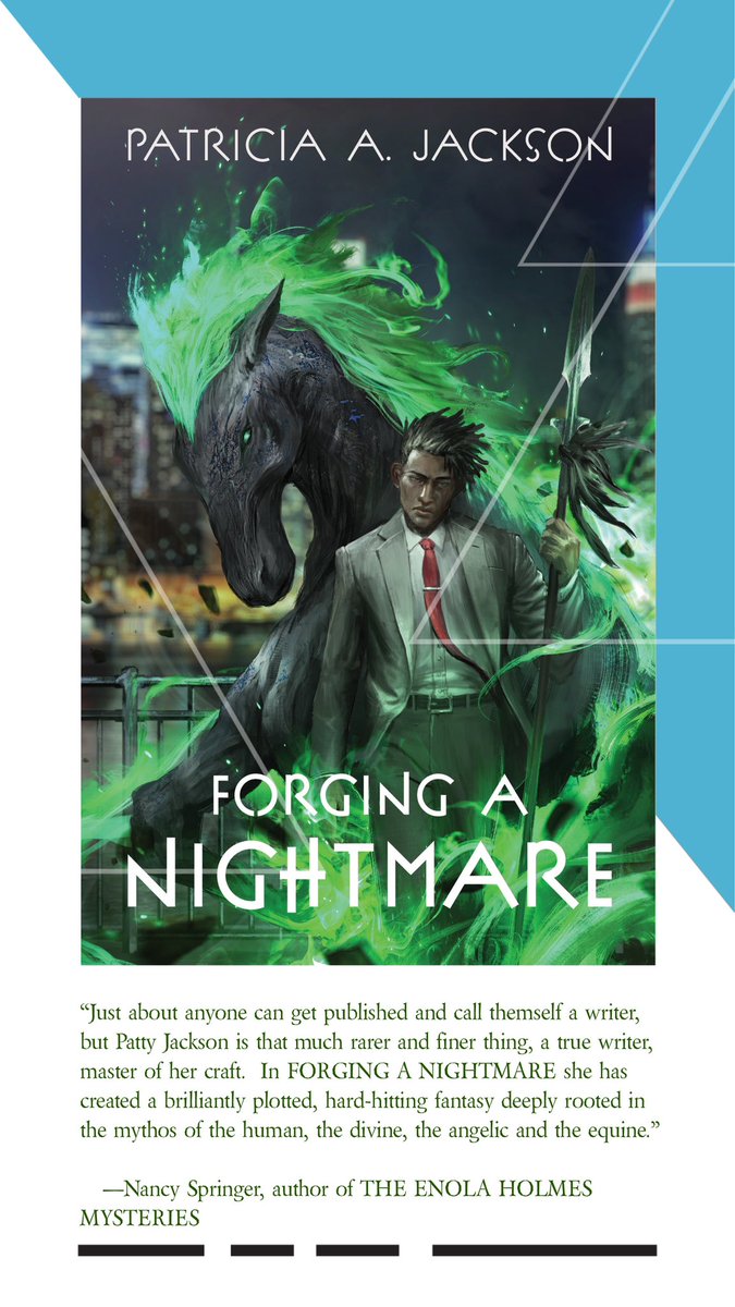 Treistan's tweet photo. Amazing praise from mentor, friend, and writer Nancy Springer. I am without words. #debutnovel #Nightmares #fallenangels #FourHorsemen #ToHellAndBackAgain https://t.co/KDwpudnhL2