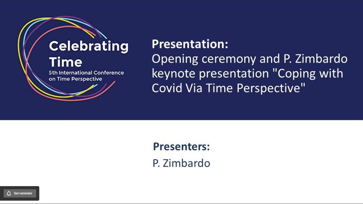 victortuno's tweet photo. The 5th International Conference on Time Perspective is almost starting ;) keynote speaker @PhilZimbardo
@TP_int #ictp2021 #timeperspective
https://t.co/qguHLffInc https://t.co/emn56XiDRY