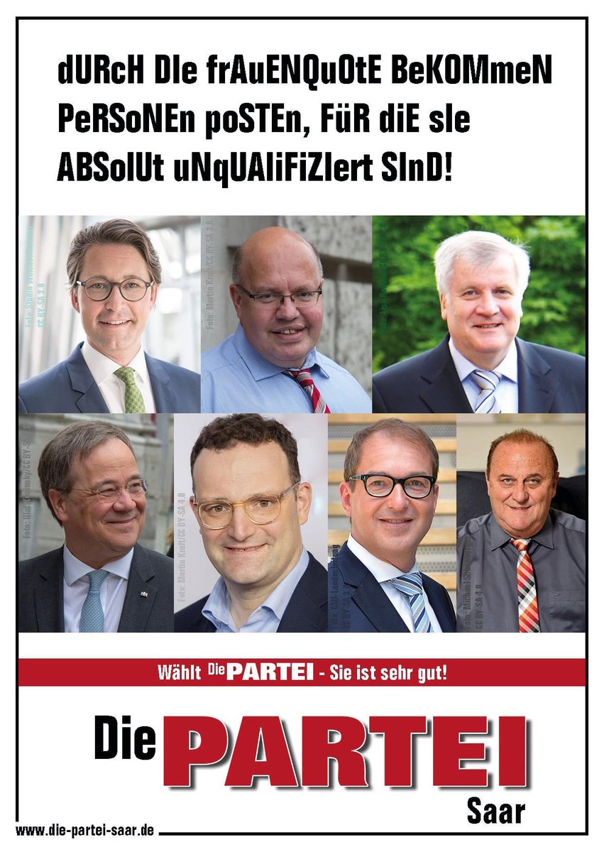 DiePARTEISaar's tweet photo. #Frauenquote https://t.co/l4qZiHZxe3