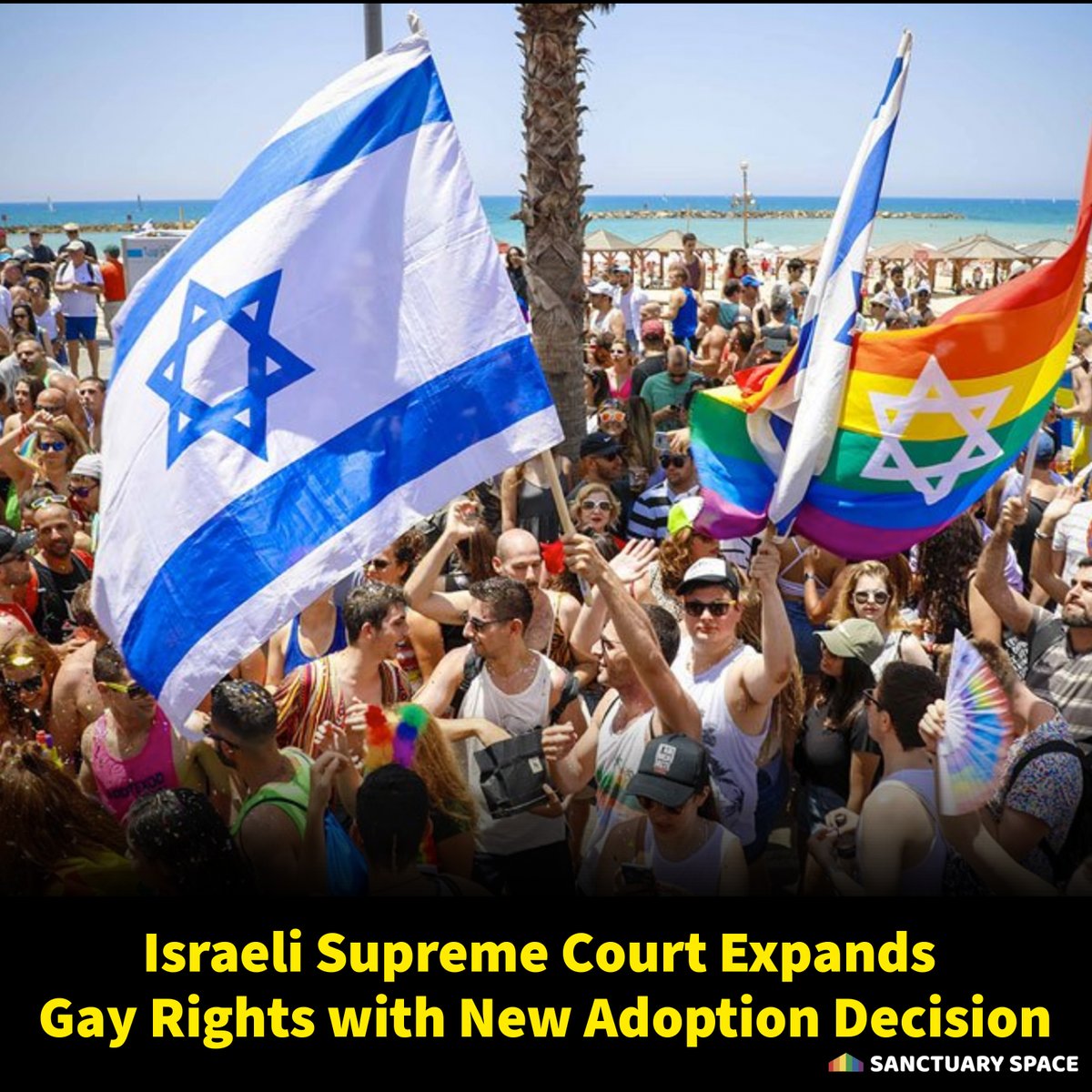 SanctuarySpace's tweet photo. According to local media reports, "The High Court of Justice ruled Sunday that all legislation denying surrogacy rights to same-sex couples and single men null and void."
This follows Israel having the Middle East's only LGBTQ Pride parade in June. https://t.co/ZNFiQU16KJ