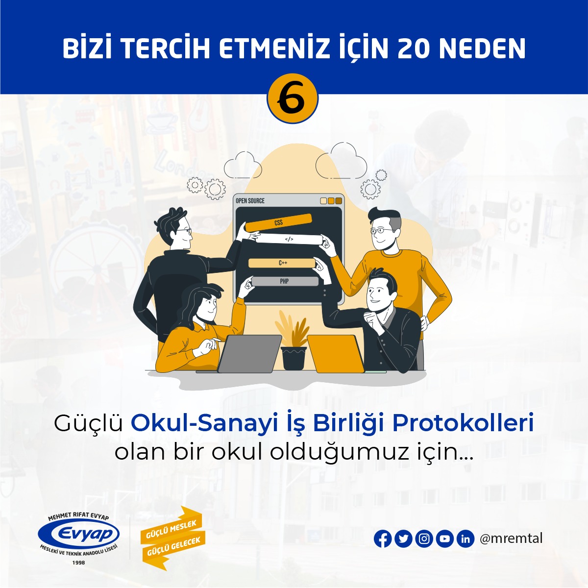 MREMTAL's tweet photo. Bizi Neden Tercih Etmelisiniz ? ✍

Güçlü Okul-Sanayi İş birliği Protokolleri olan bir okuluz.

@ist_sanayiodasi @istanbulilmem @istanbul_MTE @Sariyer_MEM @meslegimhayatim @serkangur_ist @cagatay33 @barissaygili  #meip #lgs #lgstercih #yazılım #yazilimlisesi #bilisim https://t.co/qjQPveUTH2