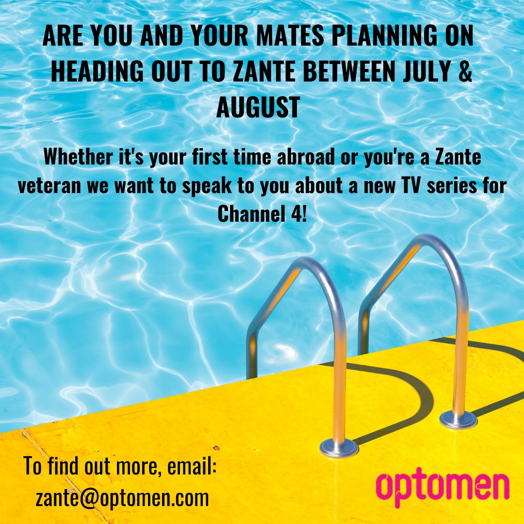 <a href="/tellycastings/">Telly Castings 🎬</a> PLS RT

******CASTING CALL*******

<a href="/optomen/">Optomen Television</a> are looking groups of #friends heading to #Zante for a #holiday this #summer for a new TV series Airplane 🏖

Apply here shortaudition.net/Once-Upon-a-Ti…

#greece #travel #greekislands #zantetown #visitgreece #Castingcall
