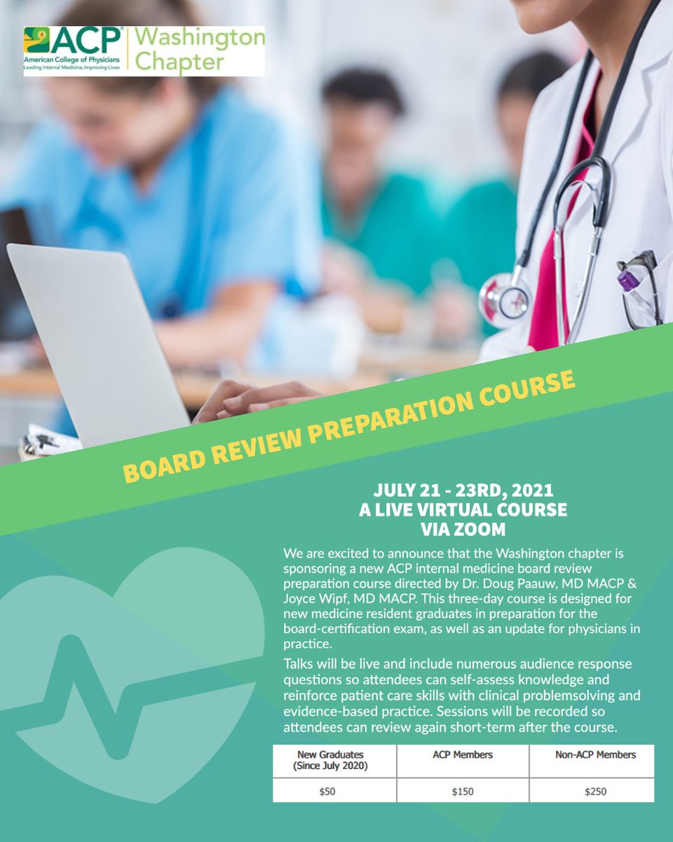 WashACP's tweet image. Need to #prepare or have a #cramsesh for the Internal Medicine Board Review? If so, click on the link below to register for our #prepcourse! 

👇👇👇👇
ow.ly/J2mA50F1bwV

#ACP #boardreview #internalmedicine #prepcourse #learn #educate #IMproud #ACPWa