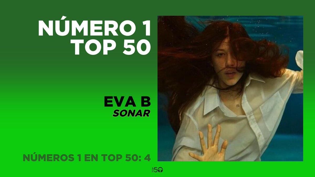 Top50Oficial's tweet photo. Con ‘Sonar’, Eva B consigue alcanzar por 4ª vez el #1 en @Top50Oficial. ¡Enhorabuena! https://t.co/fKdead6pBF