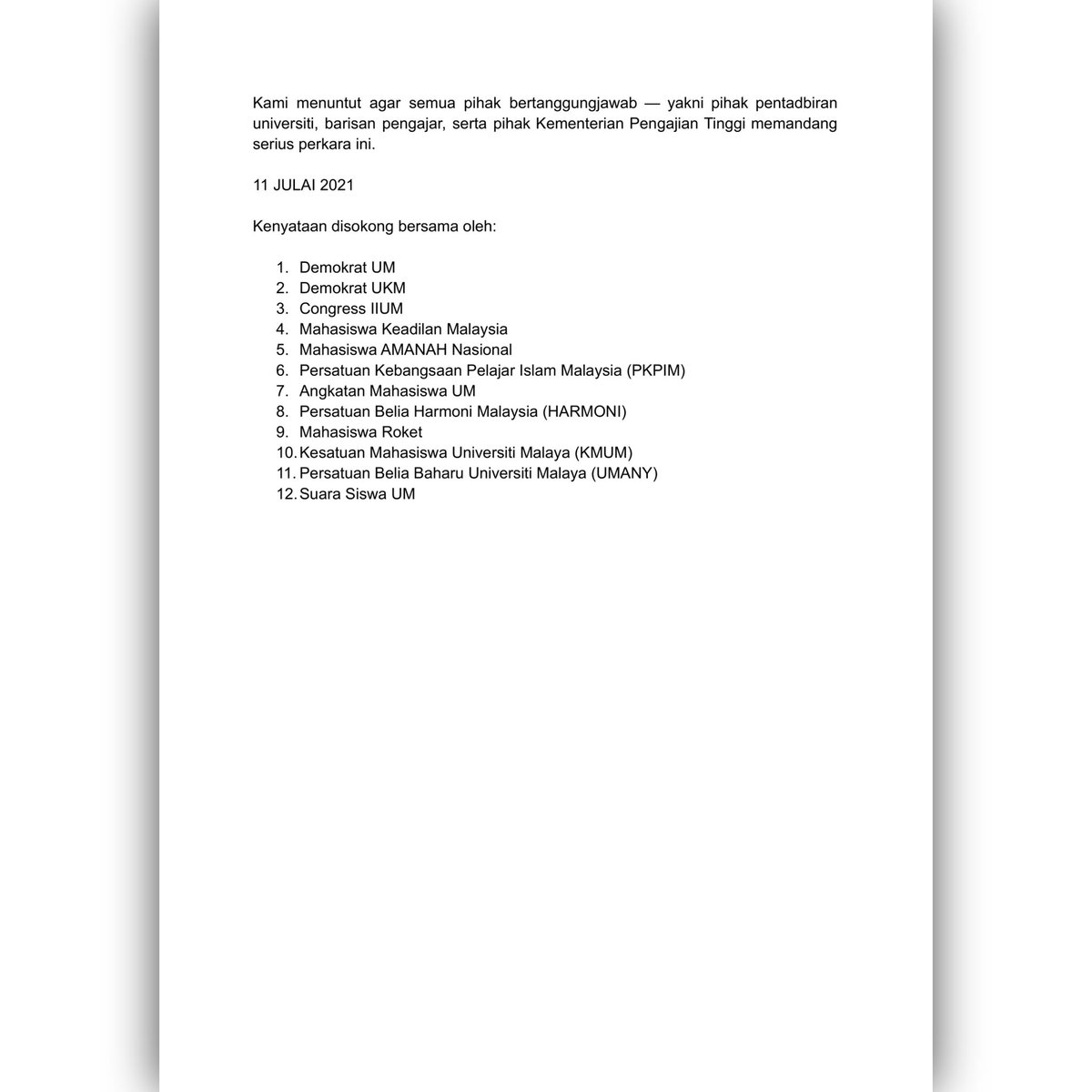 ANGKATAN_UM's tweet image. Kenyataan Bersama: Mahasiswa dan Mahasiswi Tidak Hidup Dalam Vakum ODL