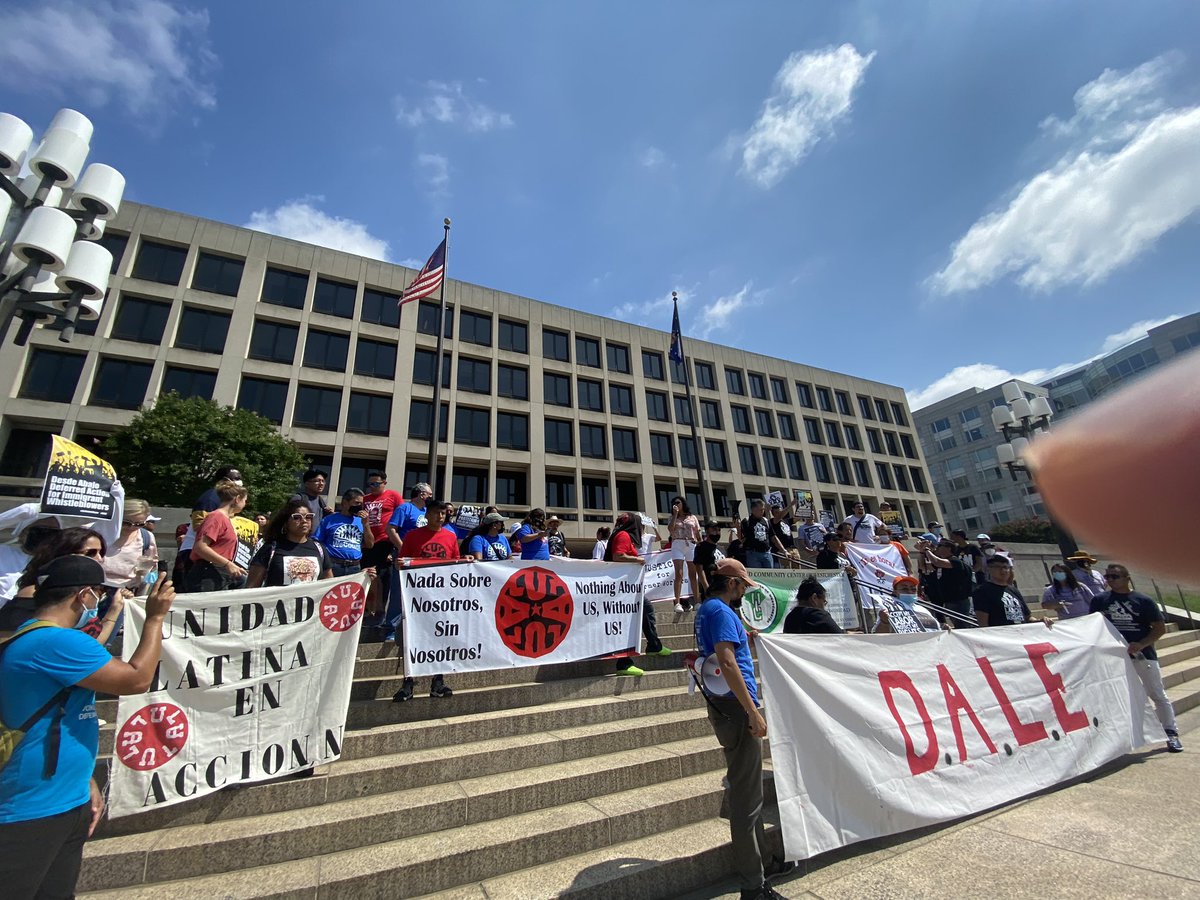 NDLON's tweet photo. #BREAKING:  Undocumented Workers Rally for Urgent Action by @USDOL Department &amp; @USCIS to Address Rampant Abuse Against Immigrants!! 

“Accept Our Labor, Respect Our Rights” #DALE #WorkerMigrantJustice https://t.co/t6LIsOZt0a