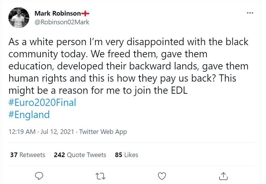ramustglobal's tweet photo. 'We freed them.'
😠😠

#racism #radicalisation #extremism #Euro2020Final https://t.co/pDwOs0s5Ll