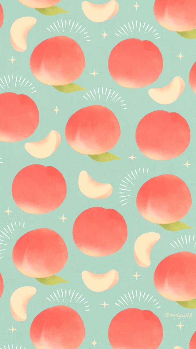 Omiyu お返事遅くなります على تويتر ピーチな壁紙 Illust Illustration 壁紙 イラスト Iphone壁紙 桃 Peach 食べ物