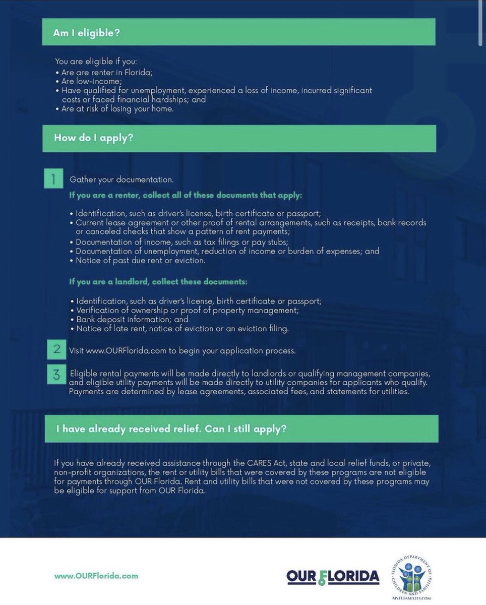 FutureEffectFL's tweet photo. Are you still experiencing the financial effects of COVID-19? Thanks to @RandolphBracy for sharing this important resource for rent and utility assistance. Help is out there. https://t.co/aFy3iEQa54