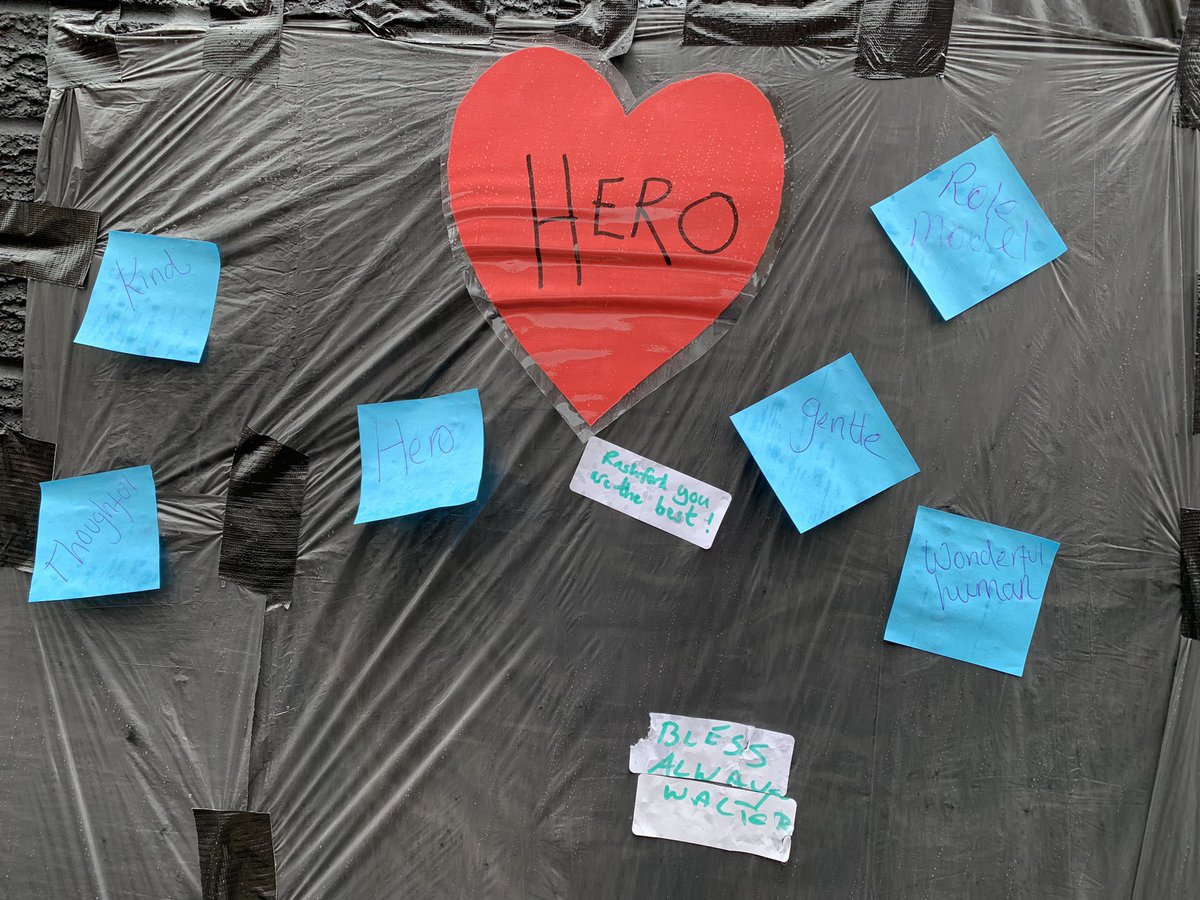 altrinchamtoday's tweet photo. Wonderful… local people in Withington are already starting to leave positive messages over the part of the Marcus Rashford mural that was defaced after last night’s defeat 

📸 Tim Levell https://t.co/fCDuIZMAxR