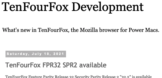 mpc7500v2's tweet photo. #TenFourFox FPR32 SPR2 available
https://t.co/qoSv0OLJcn
#PowerPC #PPC750 #MPC7400 #PPC970 #Firefox https://t.co/cwuDHMZvLu