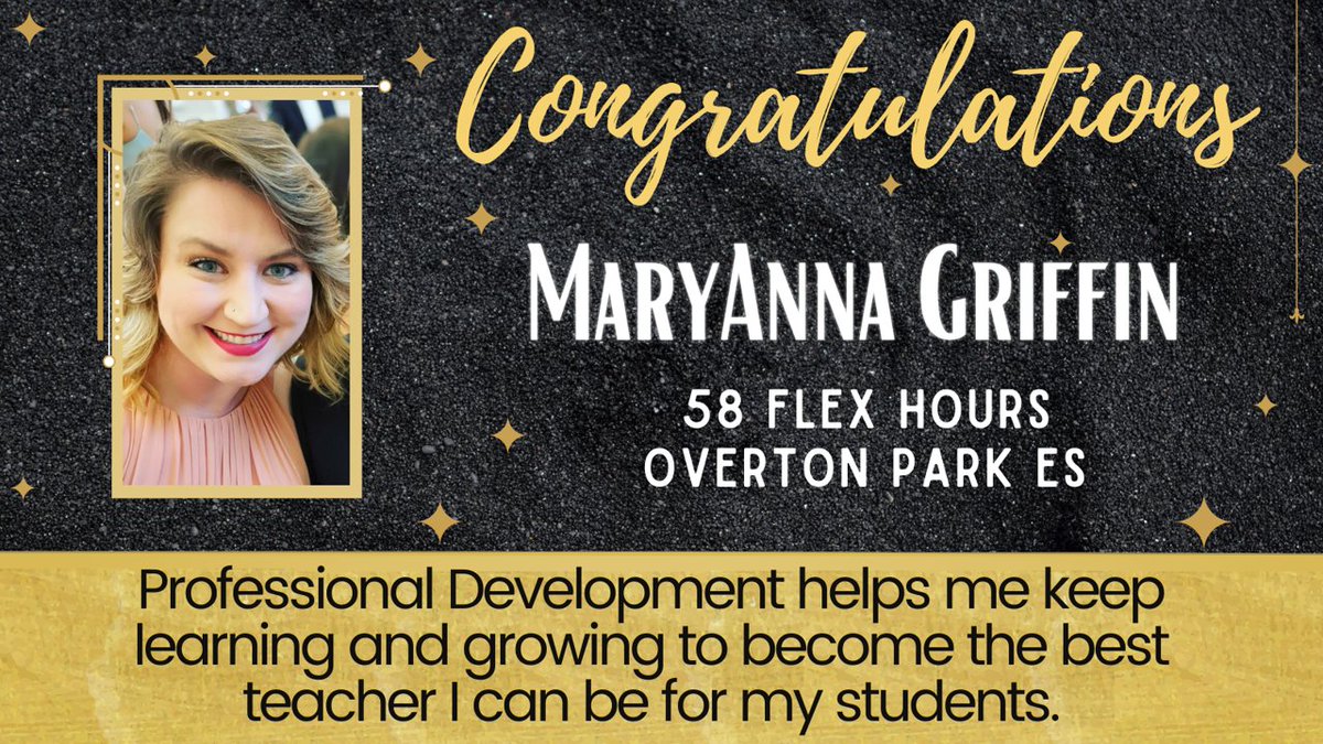 Way to go 👏 to our #FWISD 🌟TOP🌟 #FLEX earner for the 20-21 School Year and for continuing to grow and achieve your professional dreams and goals! @heymrsbond @PadroEneida @cheriew29183396 @anne_darr @SouthwestFWISD @w3ndywoohoo