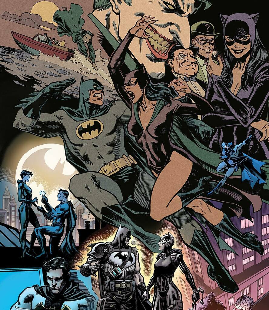 Batman and Catwoman celebrating birthday on Craiyon, image size:888x1024