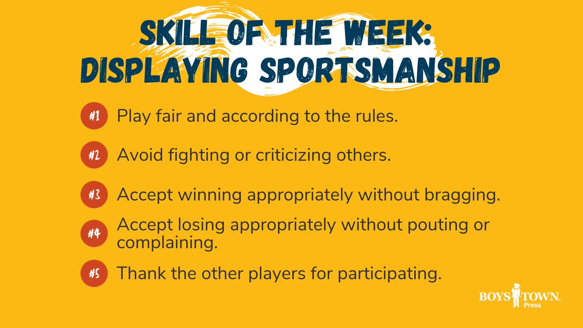 Skill of the Week: Displaying Sportsmanship

In addition to tips like this, you can use children's books like "If Winning Isn't Everything, Why Do I Hate to Lose?" by <a href="/kidauthorsmith/">Bryan Smith</a> to help teach sportsmanship.

Get the storybook and activity guide here: bit.ly/3wATZNE