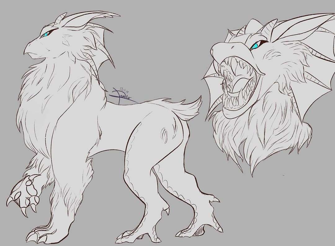 Shaniroseh's tweet photo. Bringing back this bad boy ✨
°
I got too into chimeras a while ago and whipped up this guy with prehistoric animals-
the first pic is from a year or two ago
°
°
#illustration #chimera #sketchbookdump https://t.co/kEZgEim2NL