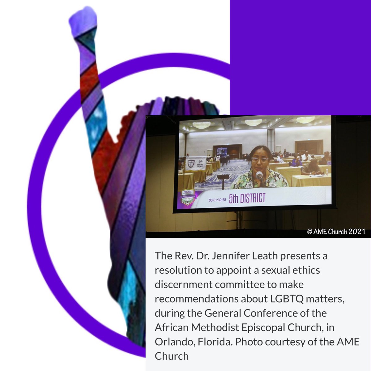AbolitionSnctry's tweet photo. When I imagine churches becoming Abolitionist Sanctuaries and clergy/laity connecting religious values to abolitionist ideals, I think of resolutions like this one of the AME church led by Rev. Jennifer S Leath, PhD. #AbolitionistSanctuary #RepairRestoreRebuild #LGBTQIAlive 🌈 https://t.co/bOmE8FPqrC